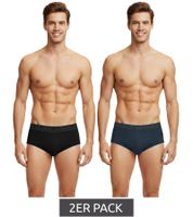 2er Pack U.S. POLO ASSN. Premium Herren Slips Unterhose nachhaltige Unterwäsche 180 g/m² 134 68263 53696 in Grau/Schwarz, Blau/Navy, Grün/Rot, Orange/Grau