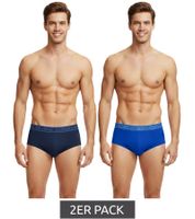 2er Pack U.S. POLO ASSN. Premium Herren Slips Unterhose nachhaltige Unterwäsche 180 g/m² 134 68263 53696 in Grau/Schwarz, Blau/Navy, Grün/Rot, Orange/Grau