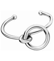 Elegant Calvin Klein Open Clinc Women's Bangle in Stainless Steel, Size XS, KJ9PMF0001, Silver
