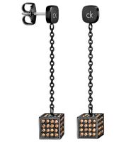 Calvin Klein Women's Stud Earrings with Swarovski Crystals, Stainless Steel Earrings, KJ9CJE140100, Gray/Gold