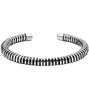 Elegante bracciale rigido da donna Calvin Klein in acciaio inossidabile, taglia XS, KJ9FBF2001, argento/nero