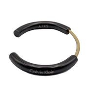 Modern Calvin Klein Women's Bangle, Black Bracelet with Gold-Tone Center Link, Bracelet KJ5FBF2001 Black/Gold