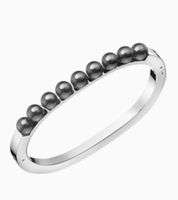 Bracciale moderno da donna Calvin Klein con perle, bracciale in acciaio inossidabile, gioiello da braccio, taglia XS, KJAKMD0401, argento