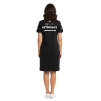Sporty Mercedes-Benz AMG Petronas Women's Dress with Team and Sponsor Logos, Cotton Dress 701227958 001, Black
