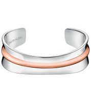 Stylish Calvin Klein Women's Stainless Steel Bangle from the Slinky Collection, Size XS, KJCZPF2001, Silver/Rose Gold