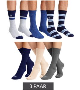 3 paia di calzini corti da uomo SCOTCH & SODA Amsterdam Everyday Socks Taglia unica / 41-46 in misto cotone grigio/blu navy/blu o misto rayon grigio/blu navy/beige