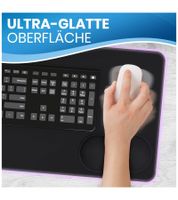 Tapis de souris gaming RGB Everlasting Comfort avec éclairage LED, repose-poignets et modes de couleurs changeants - Grand tapis de souris 80 x 30 cm - Noir