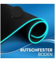 Tapis de souris gaming RGB Everlasting Comfort avec éclairage LED, repose-poignets et modes de couleurs changeants - Grand tapis de souris 80 x 30 cm - Noir