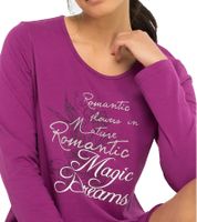 Nuisette longue pour femme avec fente, robe en coton imprimé, référence 933148, violet