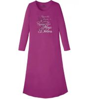 Nuisette longue pour femme avec fente, robe en coton imprimé, référence 933148, violet