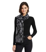 Elegante bufanda Roberto Cavalli para hombre y mujer, hecha de pura lana, disponible en negro/gris, negro/rojo o gris/negro.