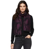 Elegante bufanda Roberto Cavalli para hombre y mujer, hecha de pura lana, disponible en negro/gris, negro/rojo o gris/negro.