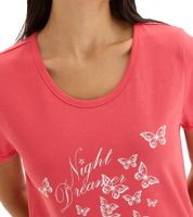gemütlicher Damen 2-teiliger Pyjama Baumwoll-Pyjama Shorty-Set mit Schmetterlingen kurzer Schlafanzug 930329 Rosa/Weiß