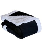 Wendbare Everlasting Comfort Plüsch-Sherpa-Fleecedecke Kuscheldecke 127 x 165 cm Schwarz