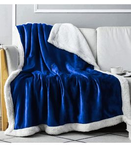 Coperta reversibile in pile Sherpa Everlasting Comfort Plush, 127 x 165 cm, blu