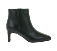 Elegante Clarks Damen Seren 55 Top Echt-Leder Absatz-Stiefelette – Klassischer Ankle-Boot 26166942 Schwarz 
