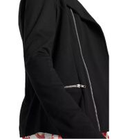 Veste-chemise asymétrique style motard pour femme avec fermeture éclair, en maille noire 950216