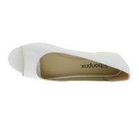 Timeless Women's Ballerina Flats in Faux Leather, Peep-Toe Summer Shoes 936522 White