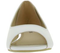 Timeless Women's Ballerina Flats in Faux Leather, Peep-Toe Summer Shoes 936522 White