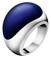 Calvin Klein Damen Ring mit oval geformtem Stein Edelstahl-Ring Finger-Ring in Silber oder Silber/Blau