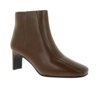 Elegante Clarks Damen Seren 55 Top British Tan Echt-Leder Absatz-Stiefelette – Klassischer Ankle-Boot 26166940 Cognac-Braun