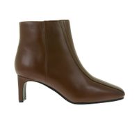 Elegante Clarks Damen Seren 55 Top British Tan Echt-Leder Absatz-Stiefelette – Klassischer Ankle-Boot 26166940 Cognac-Braun
