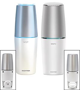Purificatore d'aria UV Richter, sterilizzatore d'aria, disinfezione UV, purificazione dell'aria, rimozione degli odori, MSP bianco/argento, portatile con connessione USB o fisso con connessione alla rete elettrica