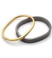 Calvin Klein Women's Two-Tone Bangle Set, Stainless Steel Bracelet, Jewelry KJ06BD2001 in Black/Gold, Silver/Rose Gold, Silver/Gold, or Dark Gray/Gold