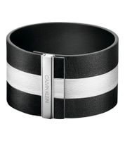 Pulsera Calvin Klein de cuero genuino para mujer con una franja ancha en contraste. Talla XS (15 cm) KJ9K en negro, azul marino, rojo o antracita.