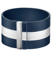 Pulsera Calvin Klein de cuero genuino para mujer con una franja ancha en contraste. Talla XS (15 cm) KJ9K en negro, azul marino, rojo o antracita.