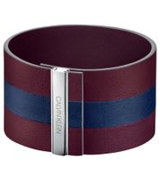 Pulsera Calvin Klein de cuero genuino para mujer con una franja ancha en contraste. Talla XS (15 cm) KJ9K en negro, azul marino, rojo o antracita.