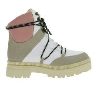Fashionable Women's Ankle Boots, Lined Lace-Up Winter Shoes, Desert Boots 969448 Beige/White/Pink
