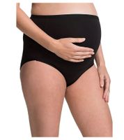2er Pack Damen Umstands-Slip Unterwäsche aus Bio-Baumwolle Schwangerschafts-Unterhose 944207 Schwarz/Weiß