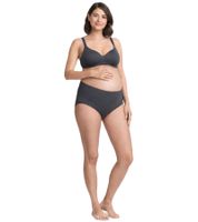 2er Pack Damen Umstands-Slip Unterwäsche aus Bio-Baumwolle Schwangerschafts-Unterhose 966263 Beige/Anthrazit