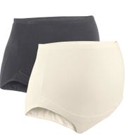 2er Pack Damen Umstands-Slip Unterwäsche aus Bio-Baumwolle Schwangerschafts-Unterhose 966263 Beige/Anthrazit