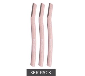 Pack de 3 afeitadoras Dermaplaning Bondiblades para mujer, color rosa, para depilar el vello.