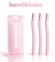 3-Pack Bondiblades Women's Derma Razor Dermaplaning Razor for Removing Peach Hair, Pink