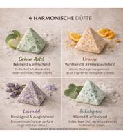 4-Pack fesh! Aroma Bath Bombs in Four Different Colors and Scents - Sustainable Bath Accessories - Wellness Blue/Purple/Orange/Yellow