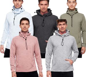 Felpa con cappuccio da uomo alla moda con mascherina integrata. Felpa con cappuccio 19139 Grigio scuro, Grigio chiaro, Blu, Cachi o Rosso