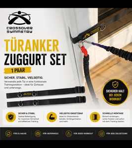 Verstellbare 1 Paar CROSSOVER SYMMETRY Befestigungsgurte mit D-Ringen Türgurte Trainings-Gurte Fitness Schwarz