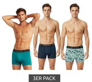 Pack de 3 calzoncillos bóxer SCOTCH & SODA para hombre con ropa interior de algodón elástico SSSP25M166645-422 Turquesa/Azul/Negro