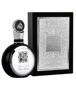 Perfume Oriental Lattafa Fakhar para Hombre, Perfume Corporal Frutal Brillante Eau de Parfum 100 ml Plata/Negro