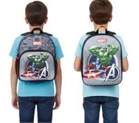VADOBAG Kinder Rucksack im Avengers-Design mit Hulk und Captain America-Print Tages-Rucksack Kindergarten-Rucksack 5L 202-399 Grau