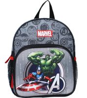 VADOBAG Kinder Rucksack im Avengers-Design mit Hulk und Captain America-Print Tages-Rucksack Kindergarten-Rucksack 5L 202-399 Grau