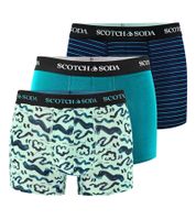 3er Pack SCOTCH & SODA Herren Boxershorts mit Baumwoll-Stretch Unterwäsche Unterhose SSSP25M166645 Blau, Bunt, Schwarz, Rot
