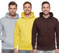 Comfortable Men's Regular Fit Hoodie Sweater 19161 Gray, Yellow, or Brown