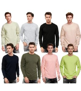 Men's Urban Sweatshirt with Ribbed Sleeves, Pullover Sweater 19056 in Gray Melange, Lime Green, Pink, Light Brown, Light Green, Khaki, Navy Blue, or Black