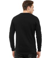 Felpa Urban da uomo con maniche a coste, pullover 19056 in grigio mélange, verde lime, rosa, marrone chiaro, verde chiaro, kaki, blu navy o nero