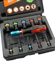 Jeu de tournevis magnétique MICATON avec porte-embouts magnétique, 5 embouts magnétiques et 5 embouts de rechange (PH0, PH1, PH2, PH3, SQ2), Noir/Multicolore