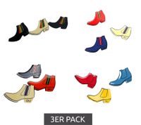 3er Pack Calvin Klein Unisex Anstecknadeln im Boots-Design Edelstahl-Pins-Up Emaille-Broschen KJJNDH300 Schwarz, Orange, Beige, Rot, Braun, Blau